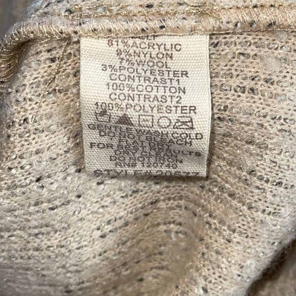 Women's Mystree Wool Blend Denim Trim Sweater with Pockets Size M - Picture 7 of 7